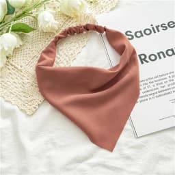 Woman Solid Color Chiffon Bandana Head Scarf Girls High-grade Versatile Triangle Scarf turbante Hair Accessories Turban femme