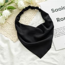 Woman Solid Color Chiffon Bandana Head Scarf Girls High-grade Versatile Triangle Scarf turbante Hair Accessories Turban femme