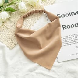 Woman Solid Color Chiffon Bandana Head Scarf Girls High-grade Versatile Triangle Scarf turbante Hair Accessories Turban femme