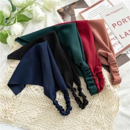Woman Solid Color Chiffon Bandana Head Scarf Girls High-grade Versatile Triangle Scarf turbante Hair Accessories Turban femme