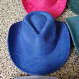 Classic Suede Leather 7.5CM Western Cowboy Women's Fedora Hat Men's Church Jazz Hat Fashion Travel Party Hat Denim Hat 2025