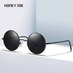Classic Small Vintage Retro Round Frame Polarized Sunglasses for Men Women Reflective Lenses Sun Glasses Stylish Hipster UV400
