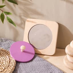 Montessori Baby Toys Play Kit Montessori Mirror Peekaboo Knob Puzzle Medium Spinning Drum Ball Kit Toys for 6-12 Months Toddler