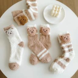 Coral Velvet Women's Winter Thickened Plush Warm Comfortable Sleeping Sock Cute Cartoon Lovely Floor Socks Nice Plus Stockings