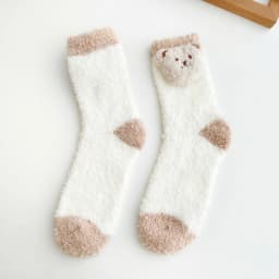 Coral Velvet Women's Winter Thickened Plush Warm Comfortable Sleeping Sock Cute Cartoon Lovely Floor Socks Nice Plus Stockings