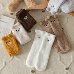 Coral Velvet Women's Winter Thickened Plush Warm Comfortable Sleeping Sock Cute Cartoon Lovely Floor Socks Nice Plus Stockings
