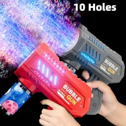 10 Holes Children Electric Bubble Gun Rocket Soap Automatic Bubble Machine Kids Summer Outdoor Bubble Blowing Toys for Kids