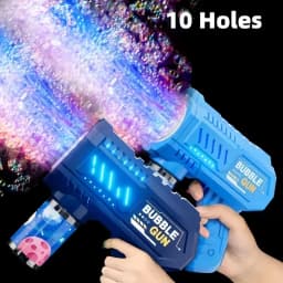 10 Holes Children Electric Bubble Gun Rocket Soap Automatic Bubble Machine Kids Summer Outdoor Bubble Blowing Toys for Kids