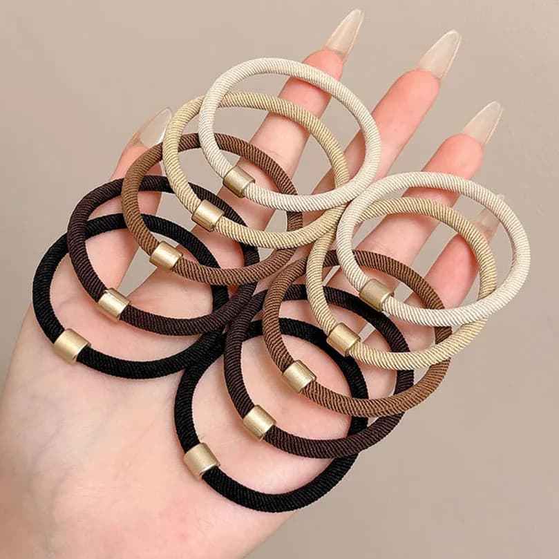 AWAYTR 5PCS New Girls Elastic Hair Rubber Bands  Headbands Women Hair Tie Hair Gum Ponytail Hair Holders Hair Accessories