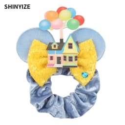 1pc New Chic Mickey Mouse Ears Hair Scrunchies Sequins 4" Bows Elastic Headband Women Velvet Girls DIY Hair Accessories Gift