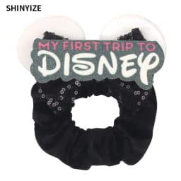 1pc New Chic Mickey Mouse Ears Hair Scrunchies Sequins 4" Bows Elastic Headband Women Velvet Girls DIY Hair Accessories Gift
