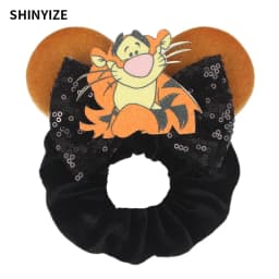 1pc New Chic Mickey Mouse Ears Hair Scrunchies Sequins 4" Bows Elastic Headband Women Velvet Girls DIY Hair Accessories Gift