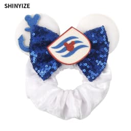 1pc New Chic Mickey Mouse Ears Hair Scrunchies Sequins 4" Bows Elastic Headband Women Velvet Girls DIY Hair Accessories Gift