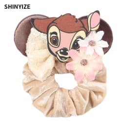 1pc New Chic Mickey Mouse Ears Hair Scrunchies Sequins 4" Bows Elastic Headband Women Velvet Girls DIY Hair Accessories Gift