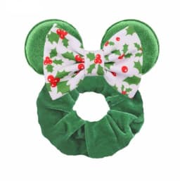 1pc New Chic Mickey Mouse Ears Hair Scrunchies Sequins 4" Bows Elastic Headband Women Velvet Girls DIY Hair Accessories Gift