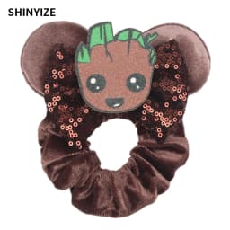 1pc New Chic Mickey Mouse Ears Hair Scrunchies Sequins 4" Bows Elastic Headband Women Velvet Girls DIY Hair Accessories Gift