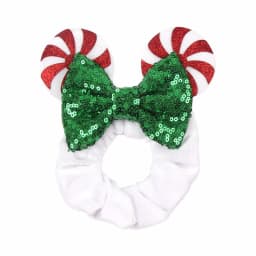 1pc New Chic Mickey Mouse Ears Hair Scrunchies Sequins 4" Bows Elastic Headband Women Velvet Girls DIY Hair Accessories Gift