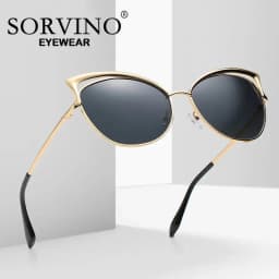 SORVINO Metal Frame Sunglasses Women Fashion Vintage Cat Eye Sun Glasses For Female Ladies 2026 Luxury Brand Eyeglasses UV400