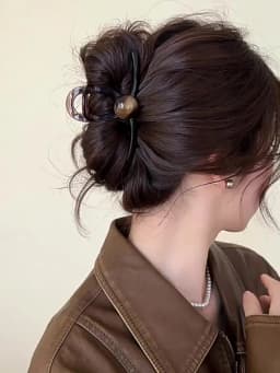 Elegant Pearl Brown Hair Claws For Women Girls Back Hair Holder Temperament Hair Clips Headband Hairpin Fashion Hair Accessories