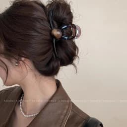 Elegant Pearl Brown Hair Claws For Women Girls Back Hair Holder Temperament Hair Clips Headband Hairpin Fashion Hair Accessories