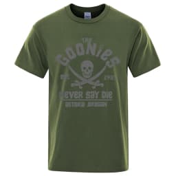 Goonies Never Say Die Astoroa Oregon T-Shirt Men Women Oversize Cotton Tee Clothing Summer O-Neck Tops Casual Loose Soft T Shirt