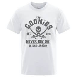 Goonies Never Say Die Astoroa Oregon T-Shirt Men Women Oversize Cotton Tee Clothing Summer O-Neck Tops Casual Loose Soft T Shirt