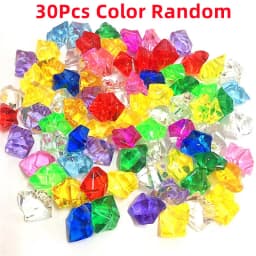 30pcs Pirate Gold Coins, Silver Coins Copper Coins Gemstones Children's Gifts Halloween Props Plastic Fake Gold Acrylic Toys