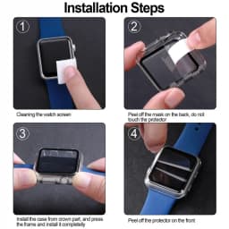 Sport band+Glass+Case For Apple Watch bands 44mm 40mm 45mm 41mm 38mm 42mm Silicone bracelet iWatch series 8 9 7 6 5 4 3 SE strap