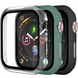 Sport band+Glass+Case For Apple Watch bands 44mm 40mm 45mm 41mm 38mm 42mm Silicone bracelet iWatch series 8 9 7 6 5 4 3 SE strap