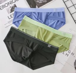 Men Briefs Breathable 3D Pouch Lightweight Men's Bikini Underwear Soft Sheer Comfort Quick Drying Stretchy Triangle for Summer