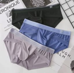 Men Briefs Breathable 3D Pouch Lightweight Men's Bikini Underwear Soft Sheer Comfort Quick Drying Stretchy Triangle for Summer