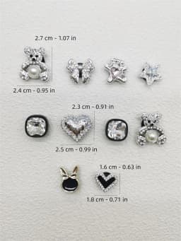 10PCS Shoe Charms ABS Bow Decorations For Sandals Luxury Rhinestone Bear Design Accessories 2024 Women Diy Bling Clog Ornaments