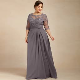 Chiffon Mother of The Bride Dress Half Sleeves Scoop Neck Sequined Applique Pleat A Line Plus Size Wedding Guest Gown New