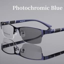 Smart Photochromic Near Sight Sun Glasses for Business Women Men Retro Metal Half Frame Myopia Eyewear Anti-UV Minus Goggles