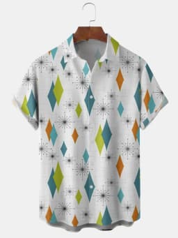 Men's casual shirt plant printed summer clothing Hawaiian short sleeved 2023 medieval vintage beach vacation top