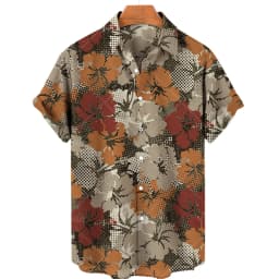 Men's casual shirt plant printed summer clothing Hawaiian short sleeved 2023 medieval vintage beach vacation top
