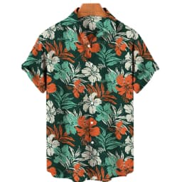 Men's casual shirt plant printed summer clothing Hawaiian short sleeved 2023 medieval vintage beach vacation top