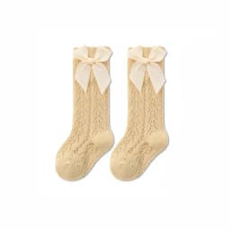 Baby Girls Princess Knitted Mesh Socks Summer Soft Toddler Girls Knee High Socks Cotton Infant Newborn Girls Long Tube Stockings