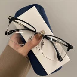 New Fashion Anti Blue Light Glasses Women Men Retro Half Frame Flat Glasses Female Eyeglass Ultra Light Anti UV Eyewear