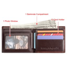 KAVIS Handmade Men's Wallet Genuine Leather RFID Card Holder with ID Window Large Capacity Male Storage Money Bag Fashion
