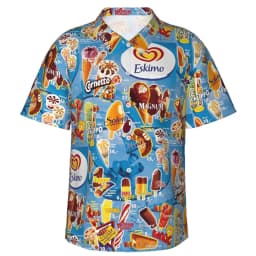 80s 90s retro Funny Ice Cream 3D Print Shirts Memory Men Clothes Summer Cold Beach Shirts Hawaiian Vacation Streetwear Blouses