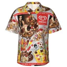 80s 90s retro Funny Ice Cream 3D Print Shirts Memory Men Clothes Summer Cold Beach Shirts Hawaiian Vacation Streetwear Blouses