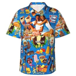 80s 90s retro Funny Ice Cream 3D Print Shirts Memory Men Clothes Summer Cold Beach Shirts Hawaiian Vacation Streetwear Blouses