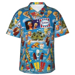 80s 90s retro Funny Ice Cream 3D Print Shirts Memory Men Clothes Summer Cold Beach Shirts Hawaiian Vacation Streetwear Blouses