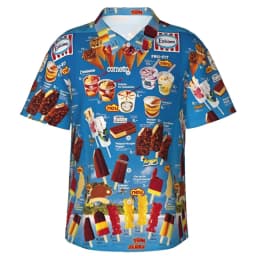 80s 90s retro Funny Ice Cream 3D Print Shirts Memory Men Clothes Summer Cold Beach Shirts Hawaiian Vacation Streetwear Blouses