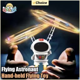 Flying Robot Astronaut Toy Aircraft High-Tech Hand-Controlled Drone Interactive Dual Wings with Lights Outdoor GiftS for Kids
