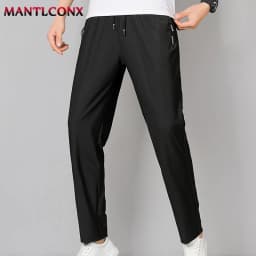 Summer Casual Pants Men Running Jogging Gym Fitness Quick Dry Trousers Men Outdoor Sports Pants Men Women Sweatpants Black 3XL