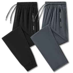 Summer Casual Pants Men Running Jogging Gym Fitness Quick Dry Trousers Men Outdoor Sports Pants Men Women Sweatpants Black 3XL