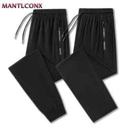 Summer Casual Pants Men Running Jogging Gym Fitness Quick Dry Trousers Men Outdoor Sports Pants Men Women Sweatpants Black 3XL