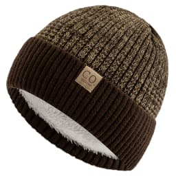 New Unisex Two-Tone Winter Hats Add Fur Lined Men And Women Fashion Warm Beanie Cap Casual Winter Knitted Hats
